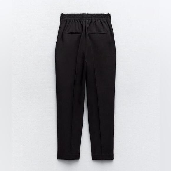Zara Black BUTTONED STRAIGHT LEG PANTS Size Small - Picture 9 of 12